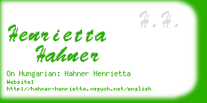 henrietta hahner business card